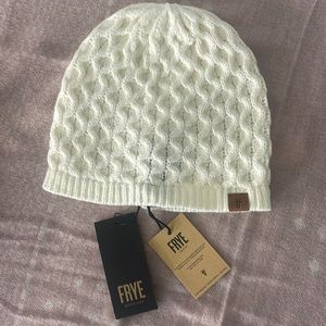 Frye Cable Knit Off White Beanie Hat One Size Original Packaging NWT